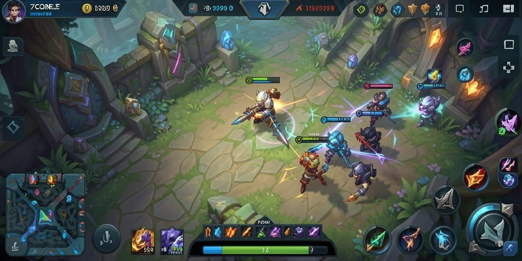 Tampilan dinamis pertarungan di dalam game MOBA