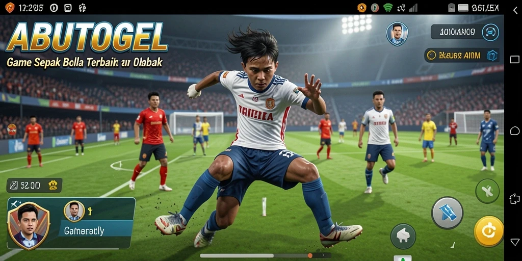 Tampilan gameplay seru di ABUTOGEL dengan aksi sepak bola yang mendebarkan.
