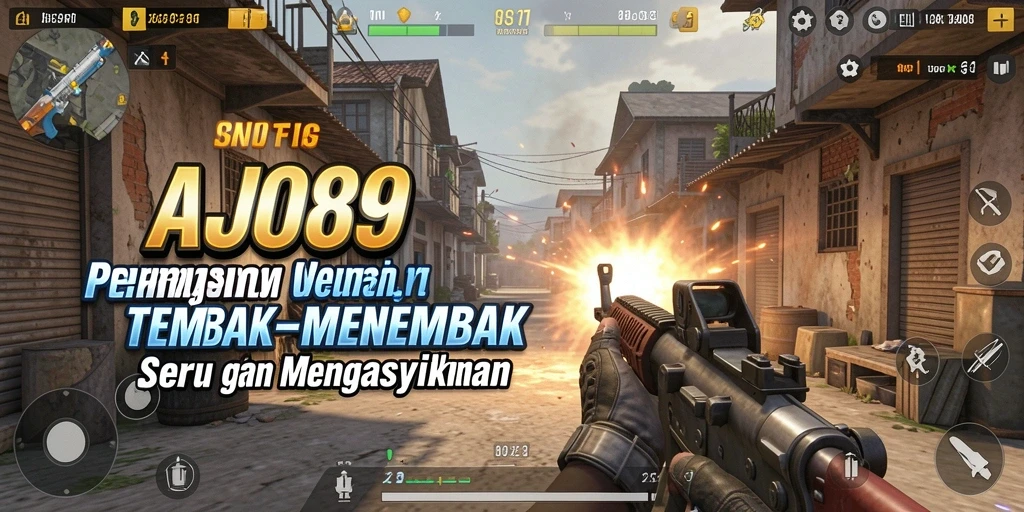 Screenshot gameplay AJO89 yang menampilkan aksi tembak-menembak seru.