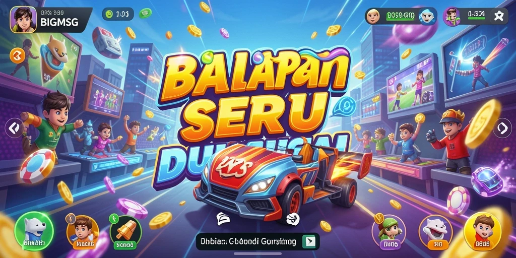 Gameplay mendebarkan di trek balapan dengan mobil tercepat.