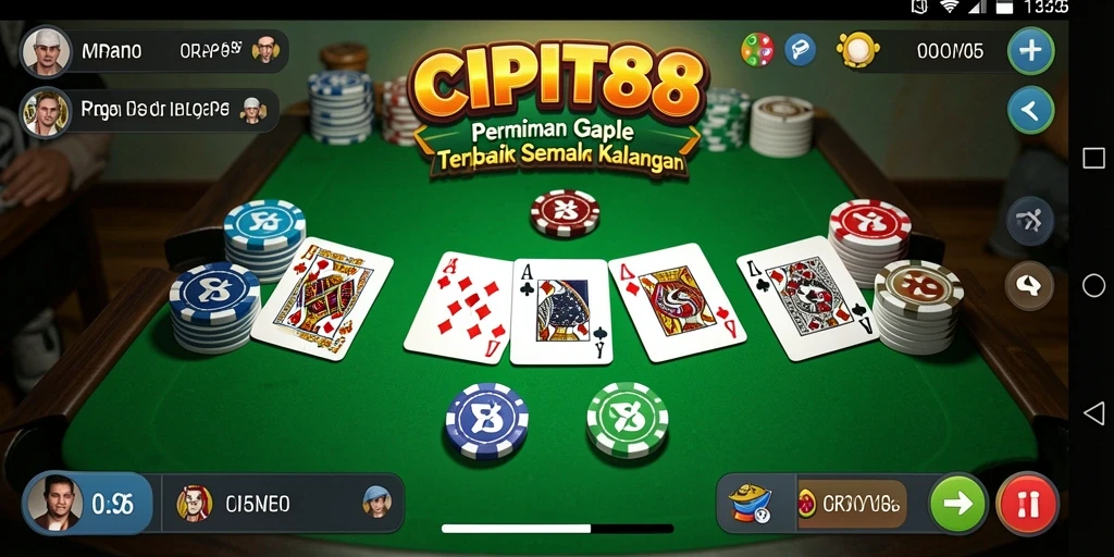 Tampilan gameplay seru dari CIPIT88 dengan momen menarik saat bermain Gaple.