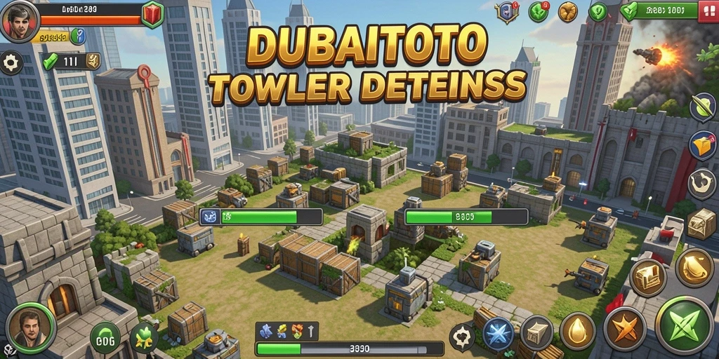 Tampilan gameplay DUBAITOTO yang menantang dalam genre Tower Defense.