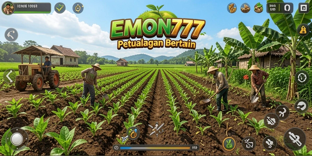 Tampilan gameplay EMON777 yang menawan saat bertani.