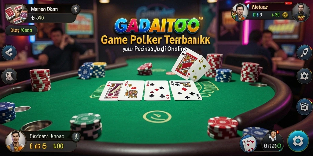 Tampilan gameplay seru GADAITOTO dengan pemain yang terlibat dalam permainan poker.