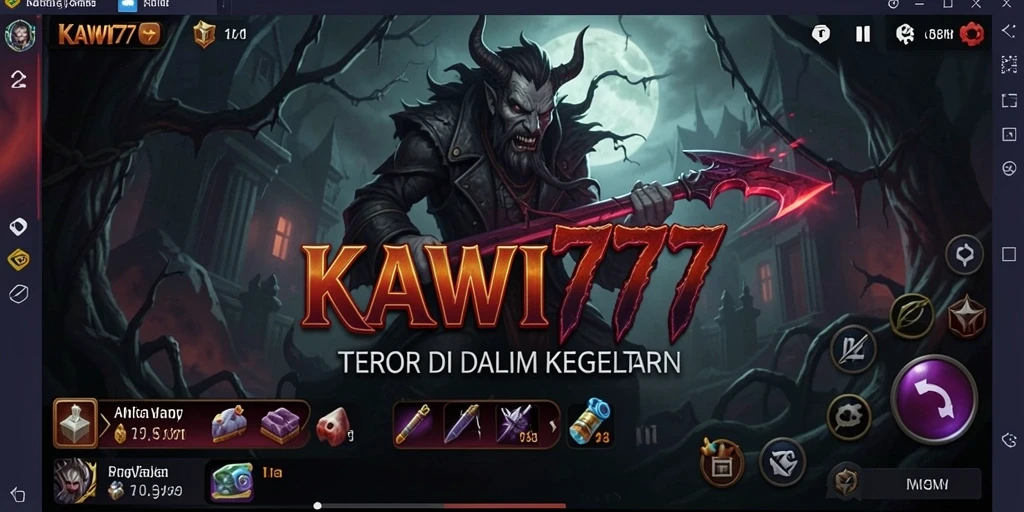 Tangkapan layar menampilkan karakter menghadapi monster dalam suasana gelap.