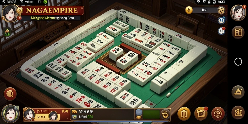 Tampilan screenshot NAGAEMPIRE menunjukkan keseruan permainan Mahjong.