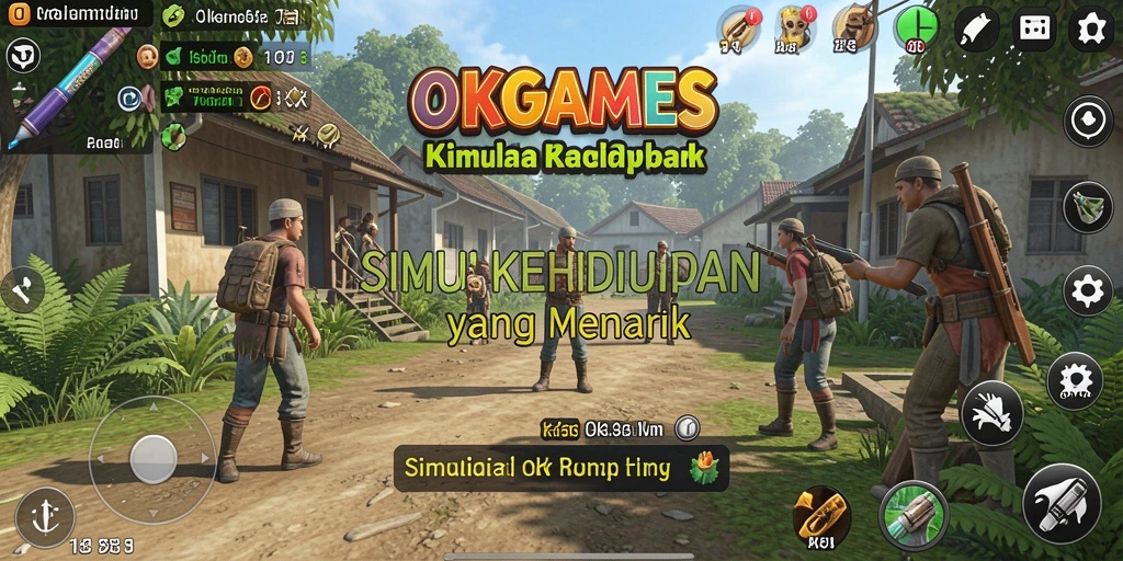 Tampilan screenshot gameplay OKGAMES yang menarik dengan berbagai karakter dan lingkungan.