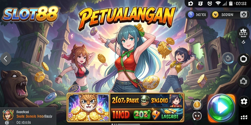 Tampilan gameplay SLOT88 dengan karakter anime yang menarik.