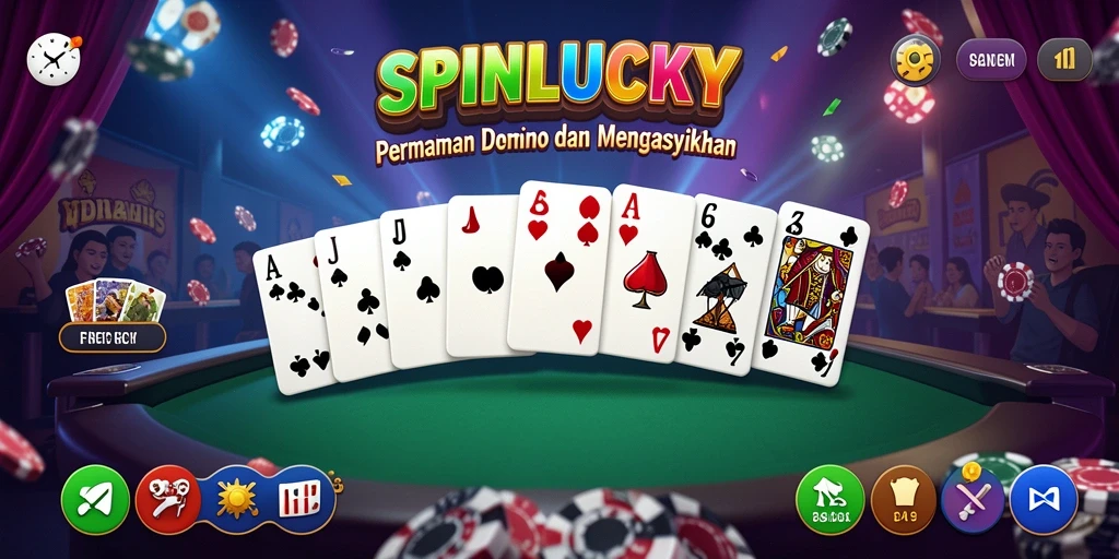 Screenshot SPINLUCKY menampilkan gameplay domino yang seru dan kompetitif.